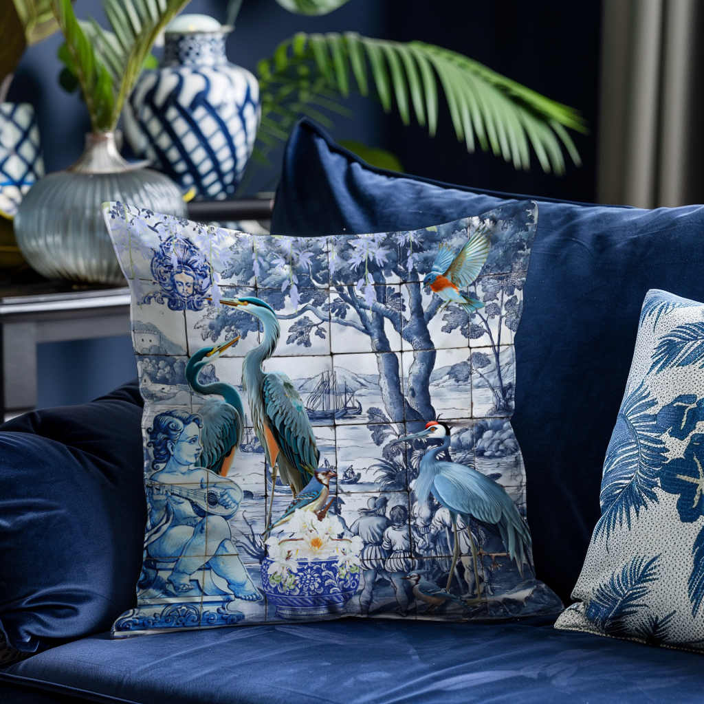 Blue & White Cranes - Hannah Claire Creations