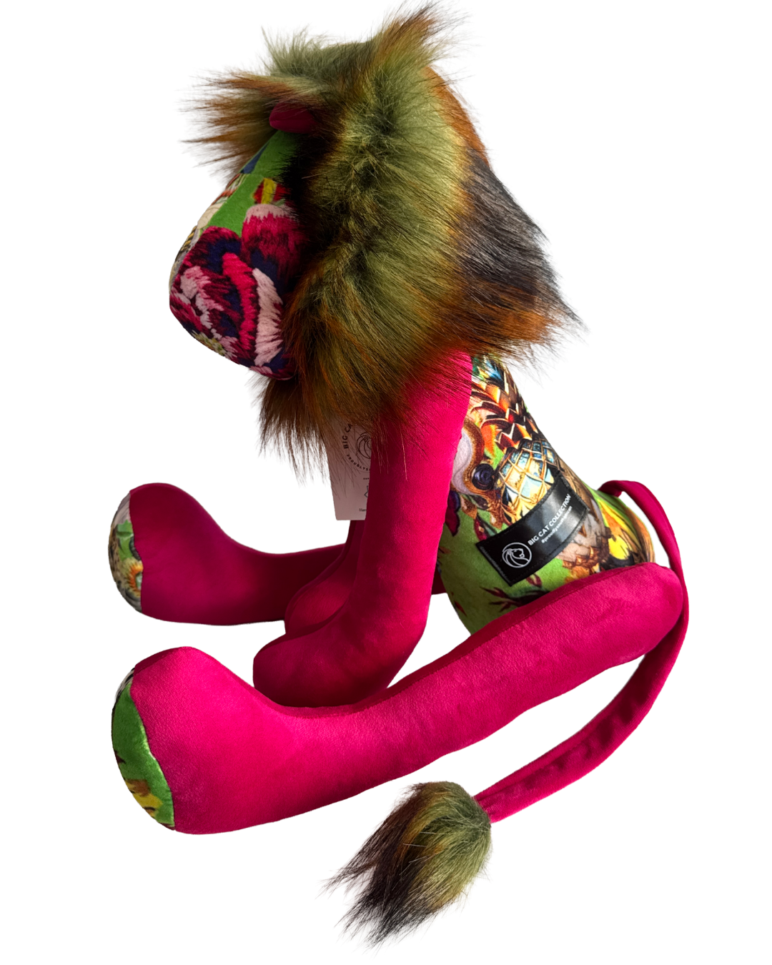 Handmade Lion - Pink & Green Bee (Pink Velvet) - Hannah Claire Creations