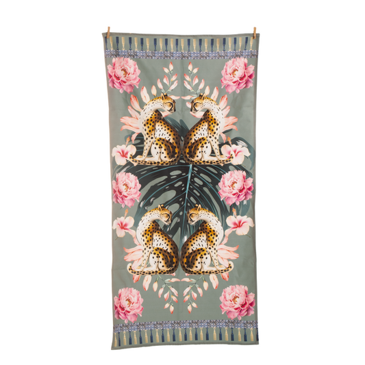 Leopard and Peonies - Guest Bathroom Towel
