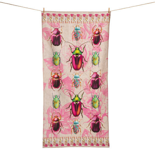 Pink Scarab - Guest Bathroom Towel