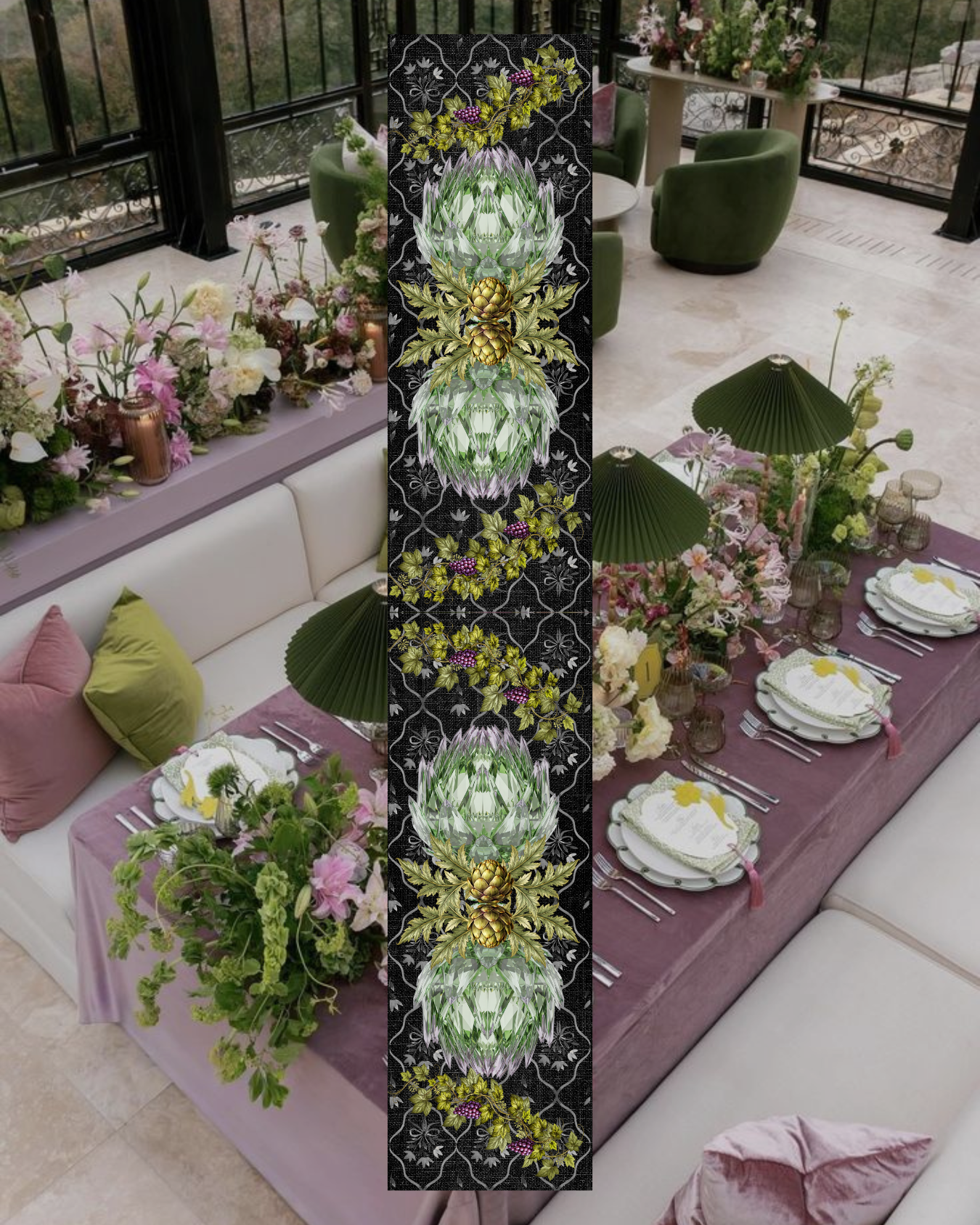 Table Runner - Thistle & Artichoke - Hannah Claire Creations