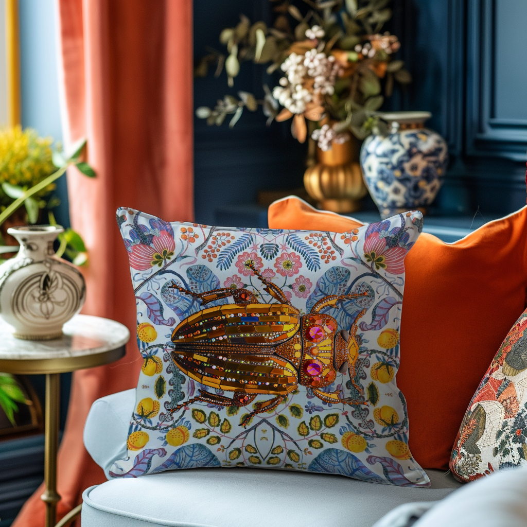 Orange jewelled Scarab - Hannah Claire Creations