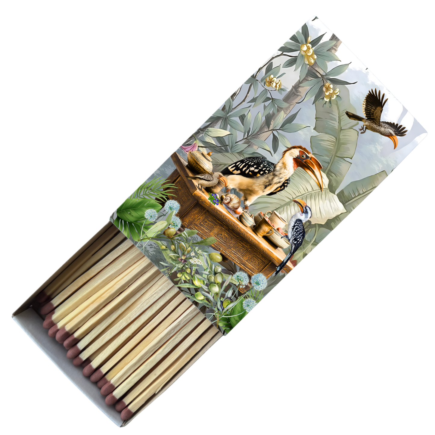 Safety Match Box - Hornbill On Table - Hannah Claire Creations