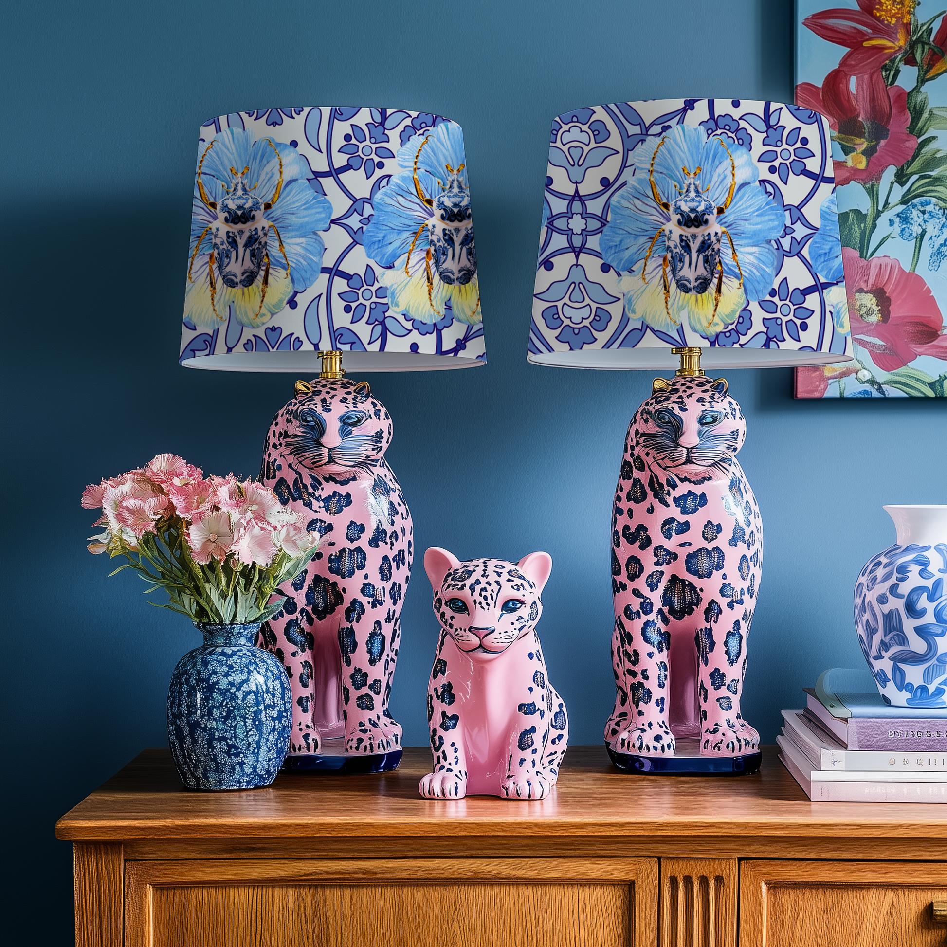 Blue Beetle Lampshade - Hannah Claire Creations