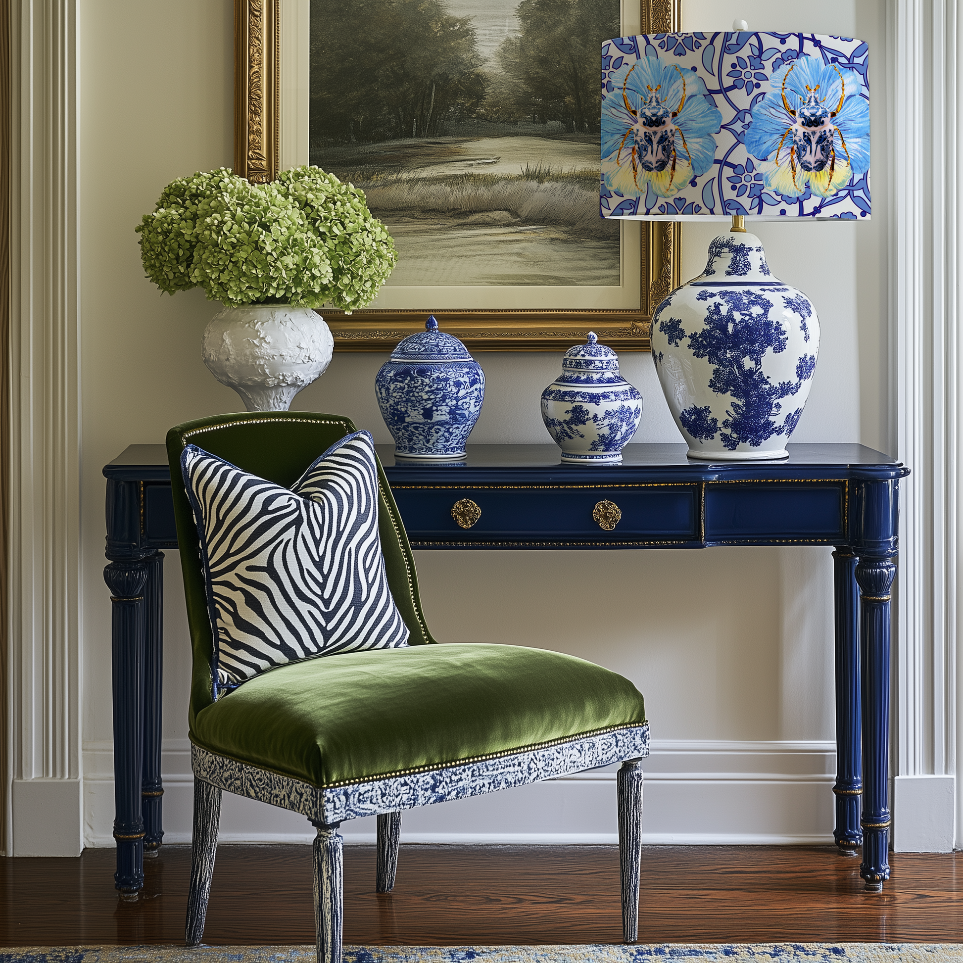 Blue Beetle Lampshade - Hannah Claire Creations