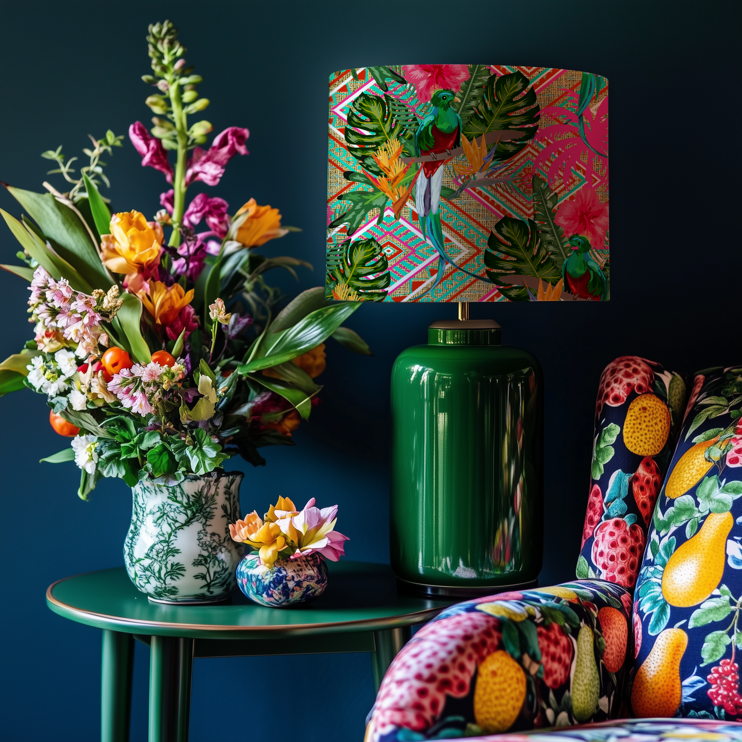 Busy Botanical Lampshade