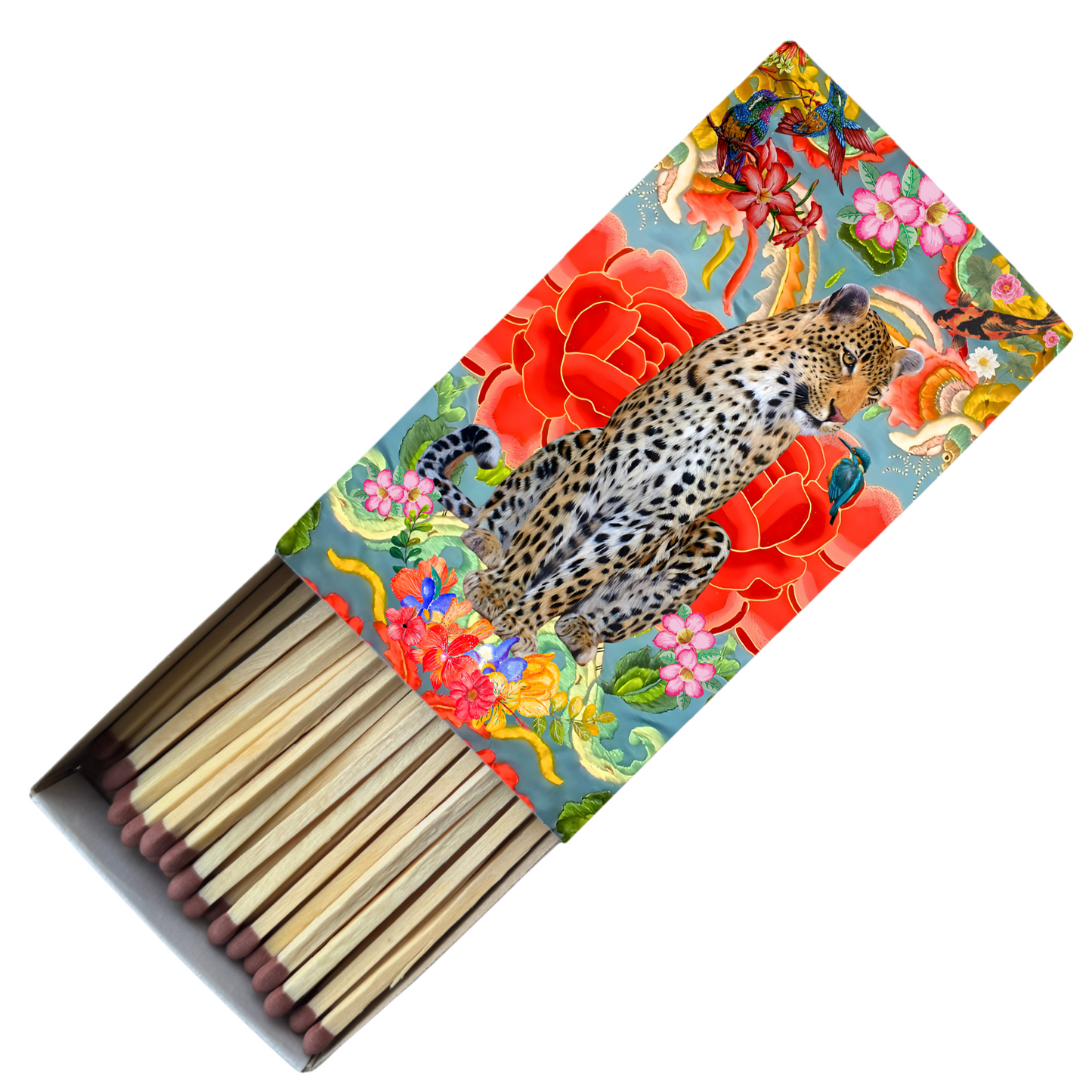 Safety Match Box - Leopard In Bloom - Hannah Claire Creations