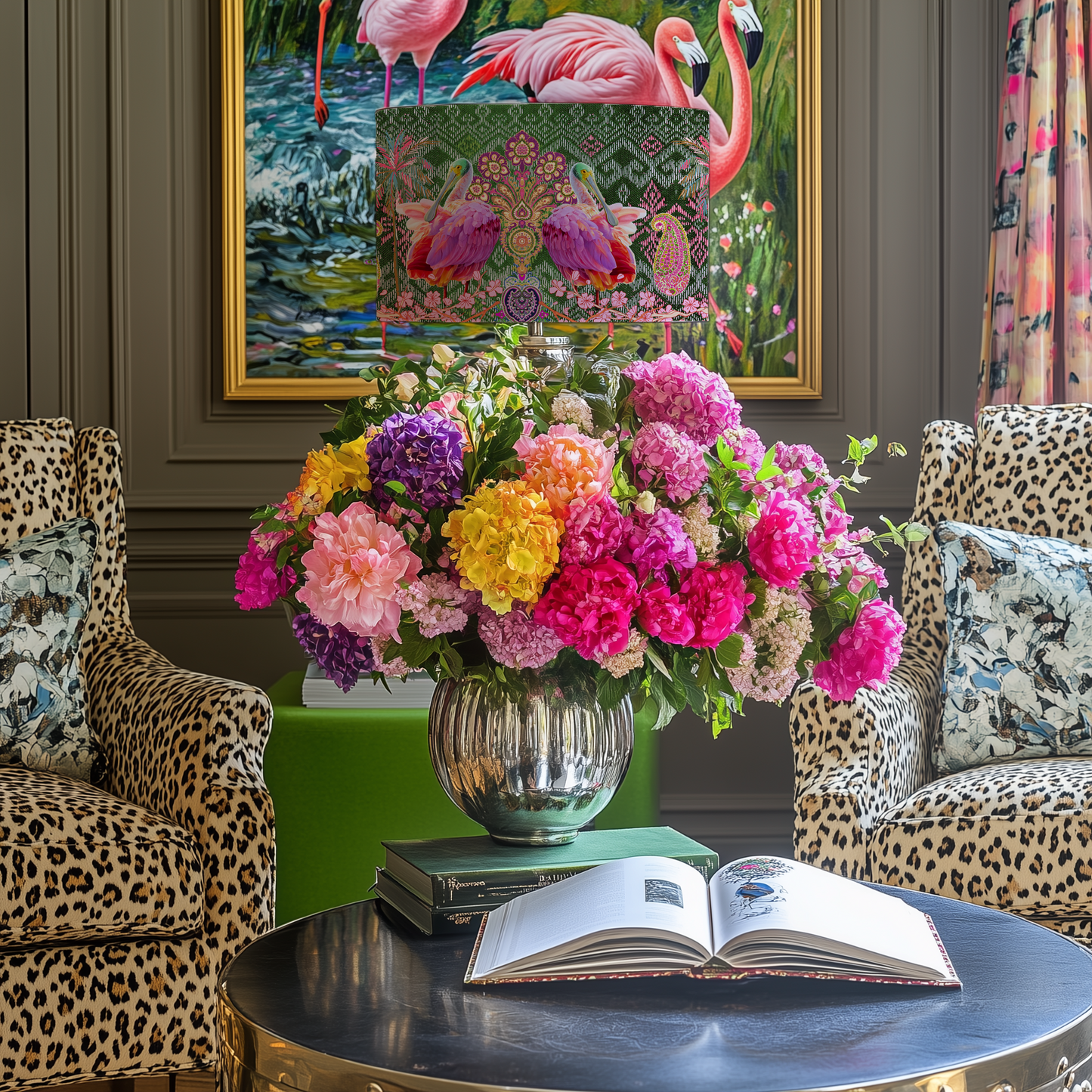 Mirrored Spoonbill Lampshade - Hannah Claire Creations