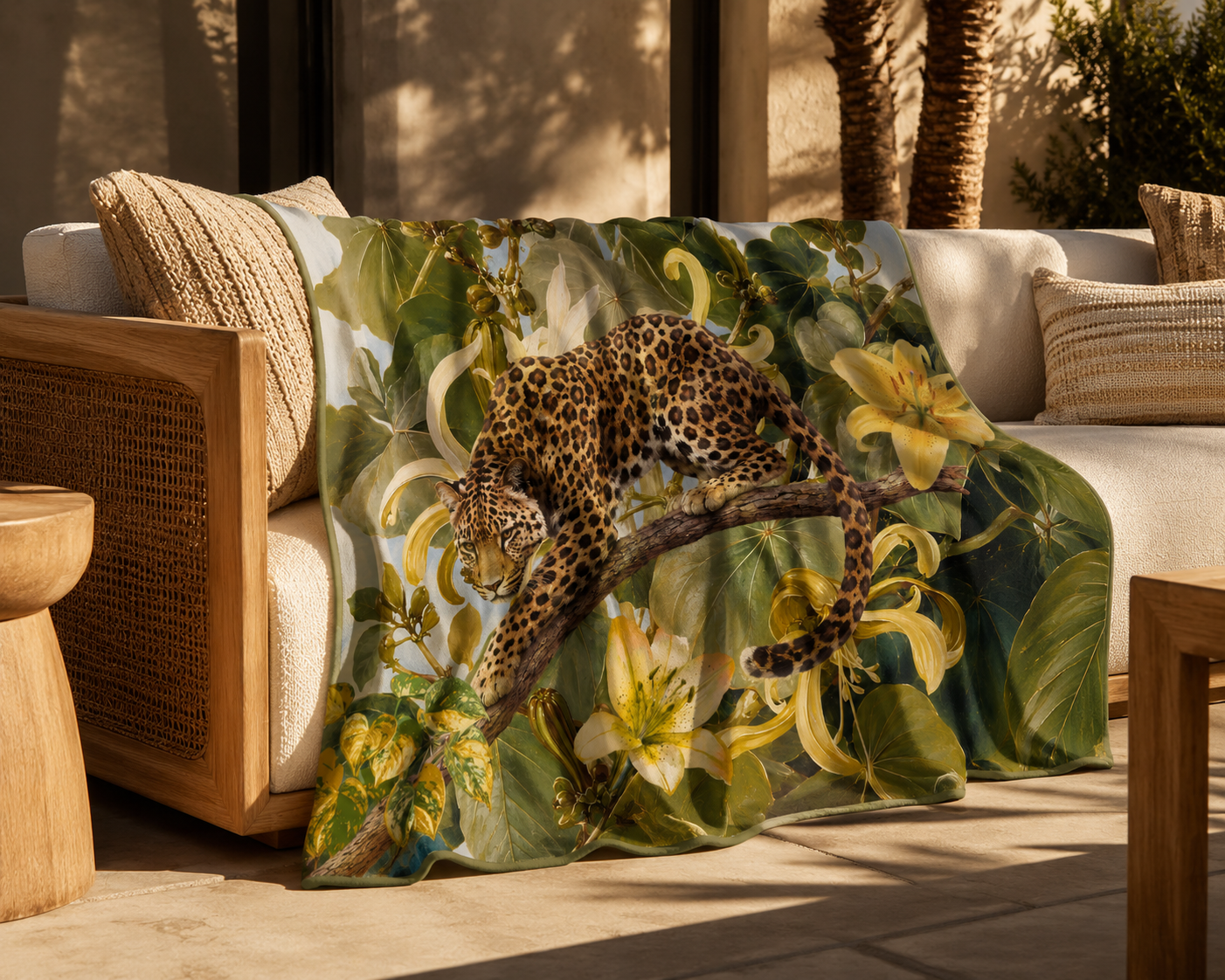 Climbing Leopard On Lillies - Hannah Claire Creations