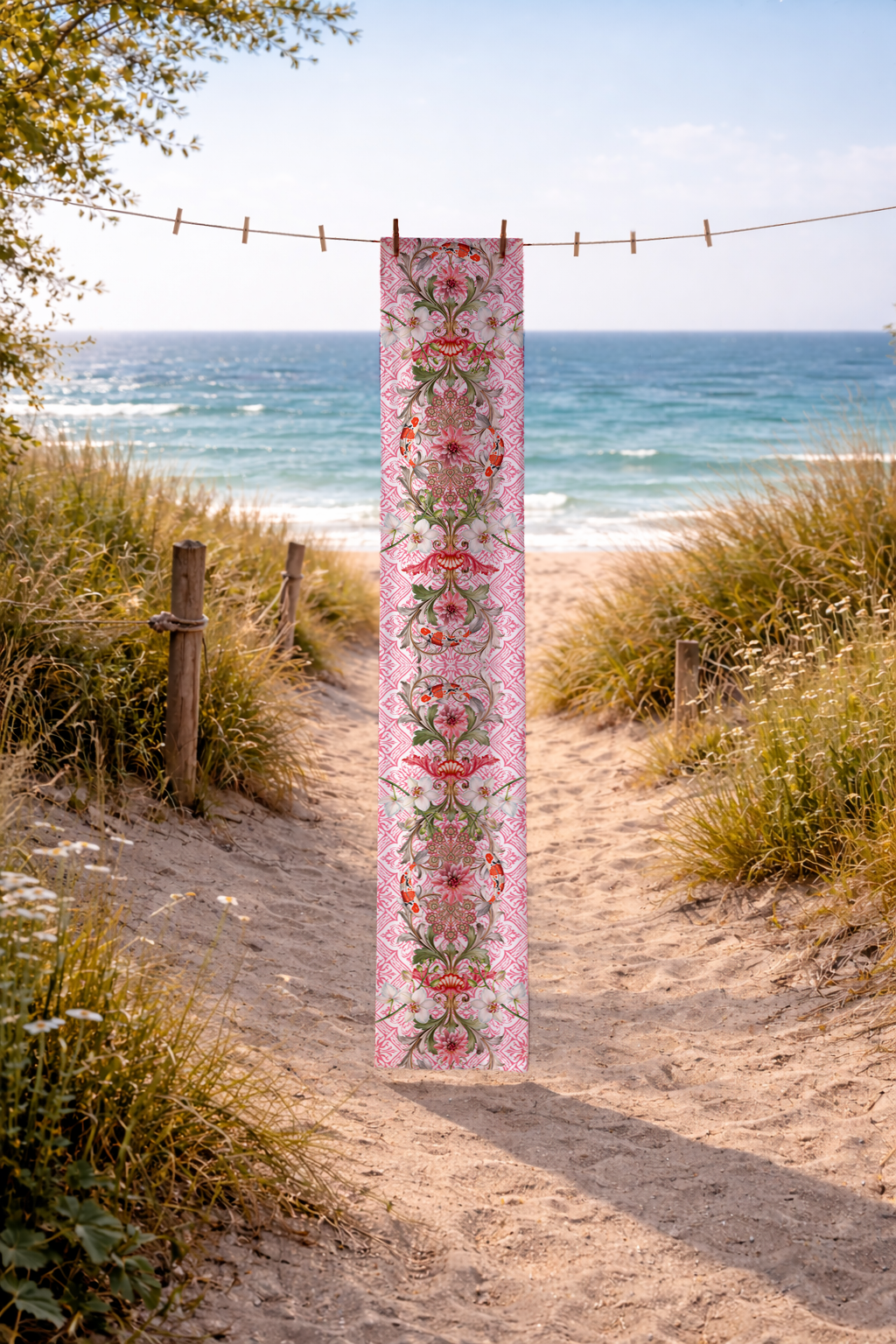 Table Runner - Pink Koi - Hannah Claire Creations