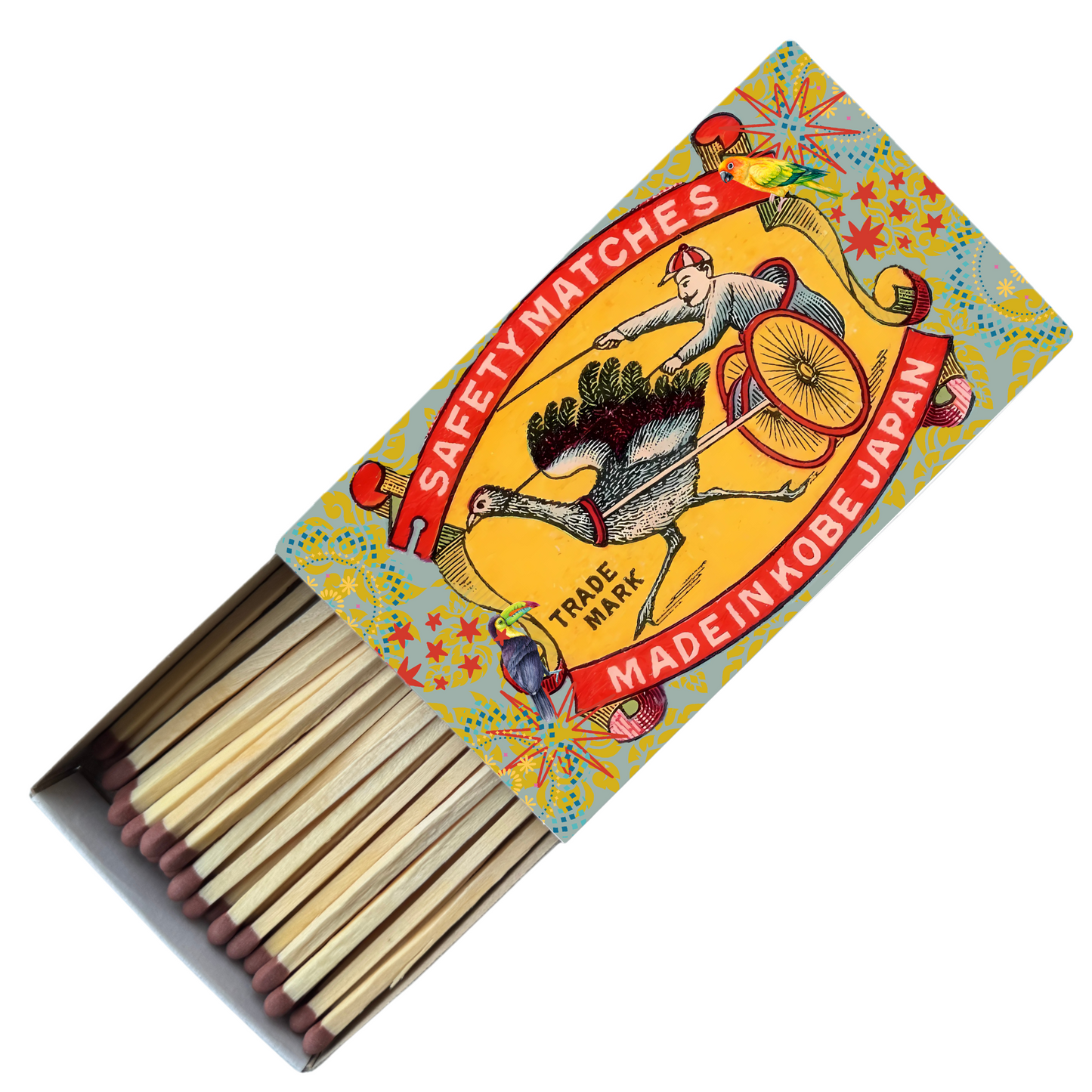 Safety Match Box - Ostrich Jockey