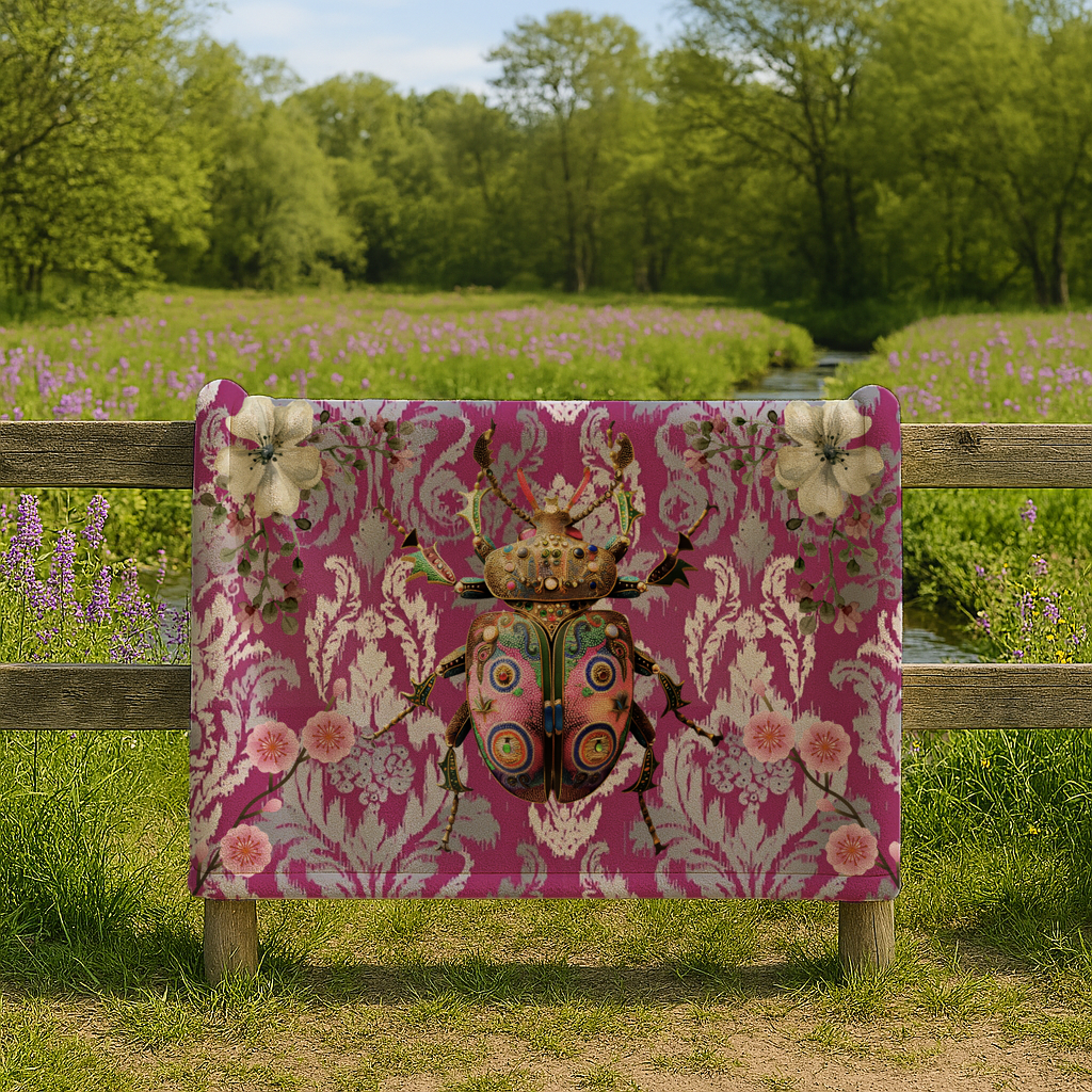 Pink Scarab - Fleece Blanket