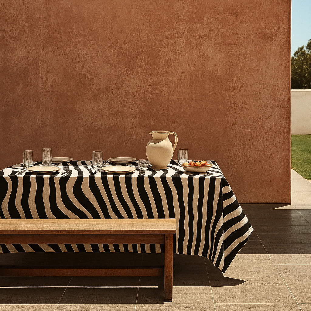 Table Cloth - Rhythm In Black & White