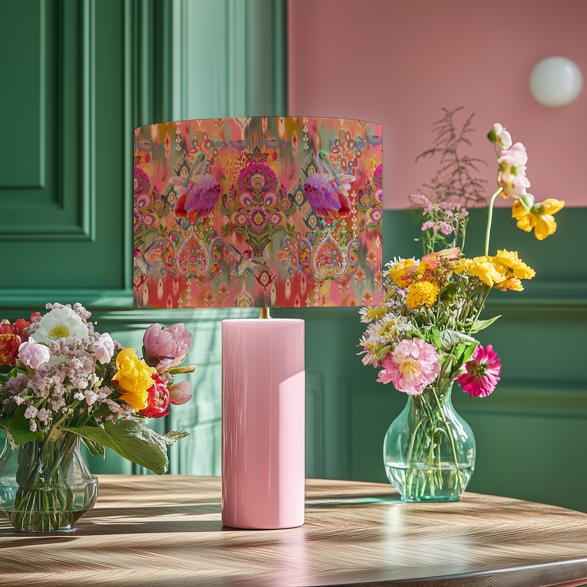 Roseate Spoonbill Lampshade - Hannah Claire Creations