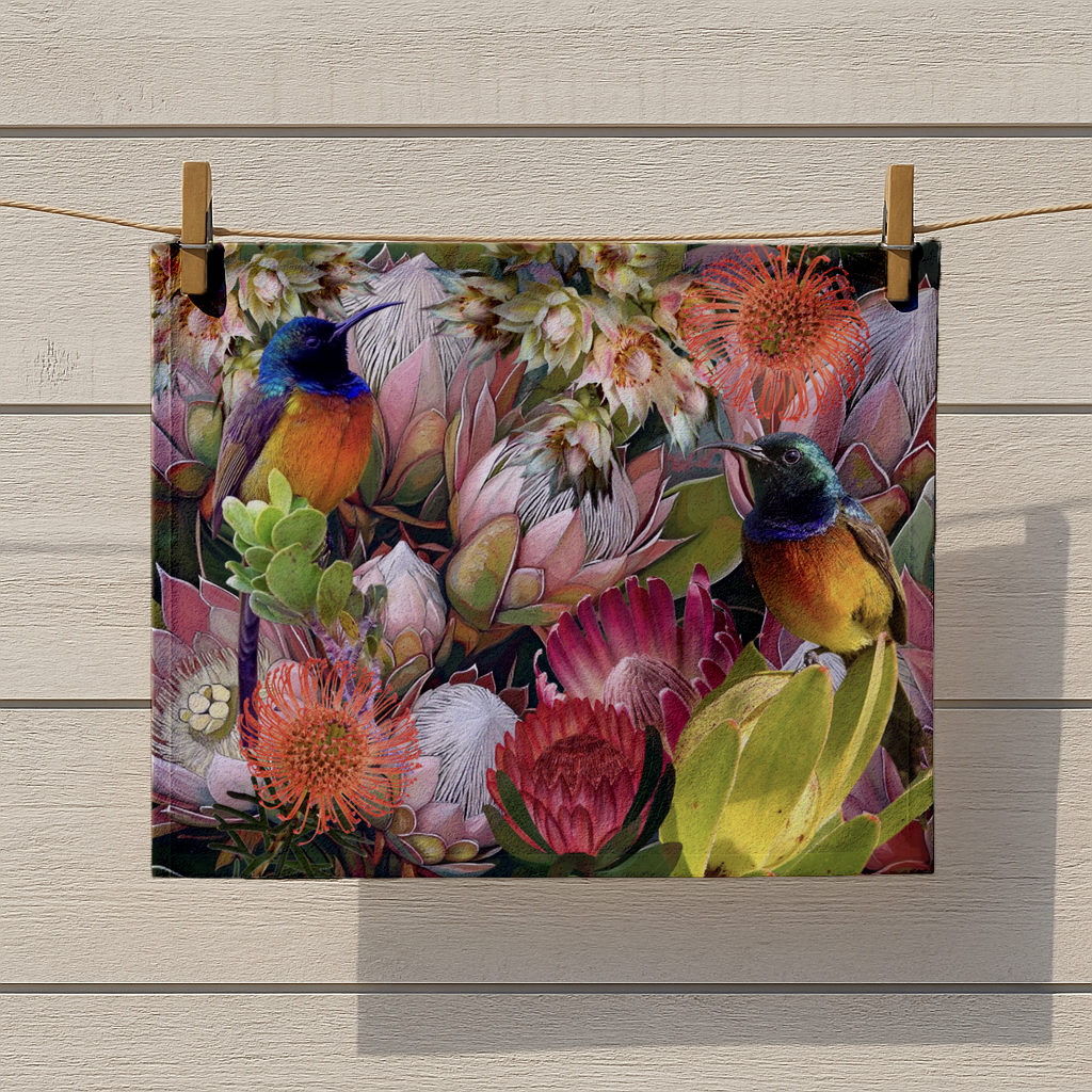 Sunbirds & Proteas - Tea Towel