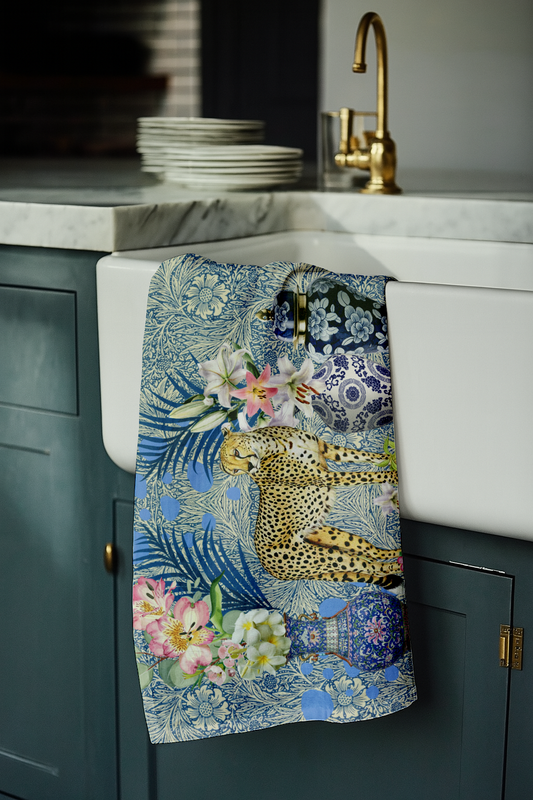 Palms & Cheetah - Tea Towel