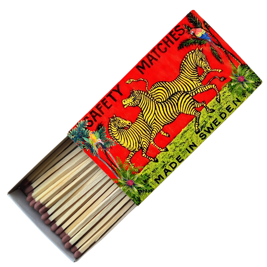 Safety Match Box - Trio Of Zebras
