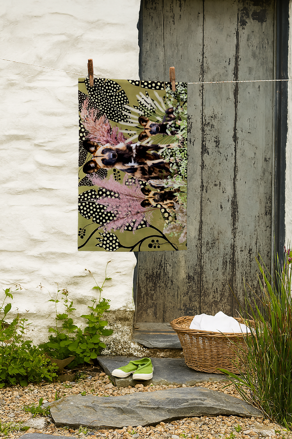 Wild Dog & Baby - Tea Towel