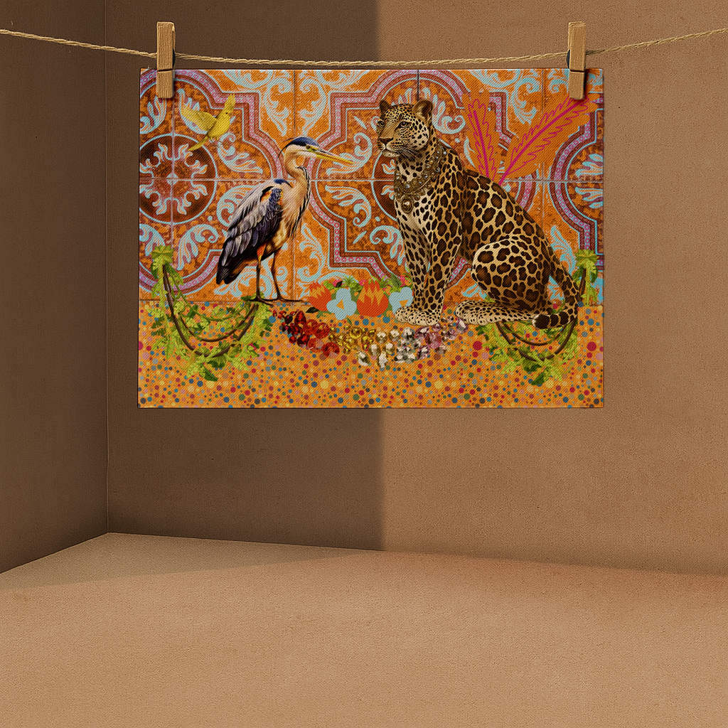 Leopard & Hornbill - Tea Towel