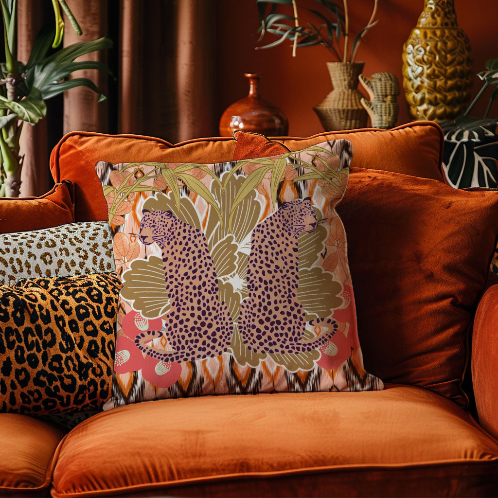 Leopards On Ikat - Hannah Claire Creations