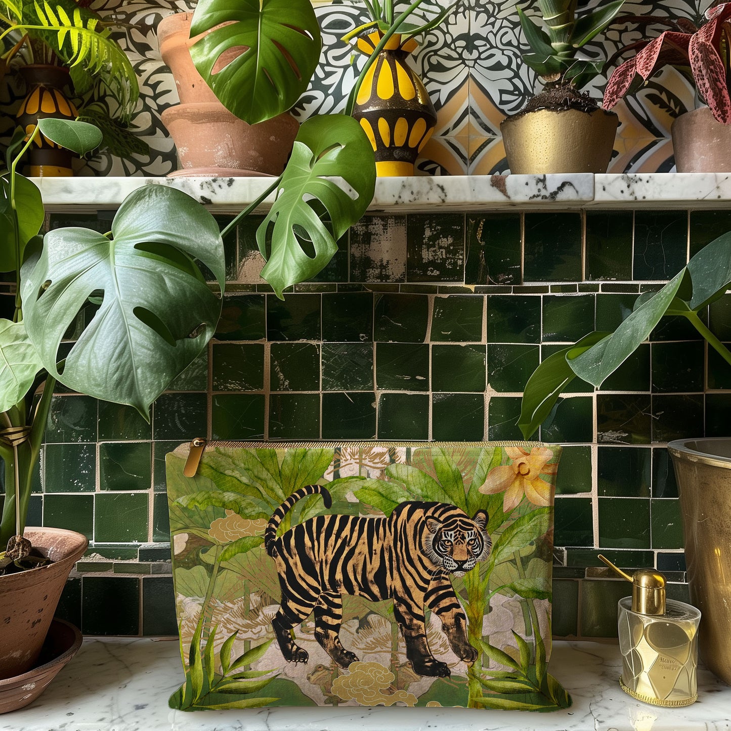 Tiger In Banana Leaves - Hannah Claire Creations