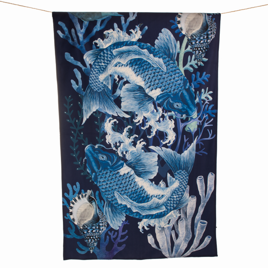 Blue Koi - Beach Towel