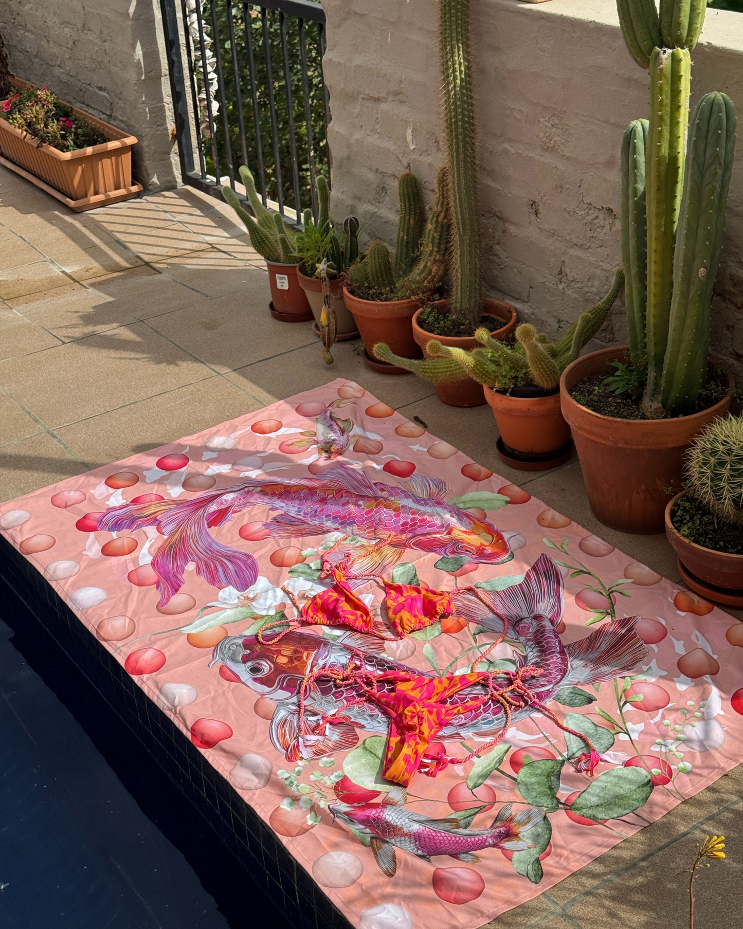 Pink Koi - Beach Towel