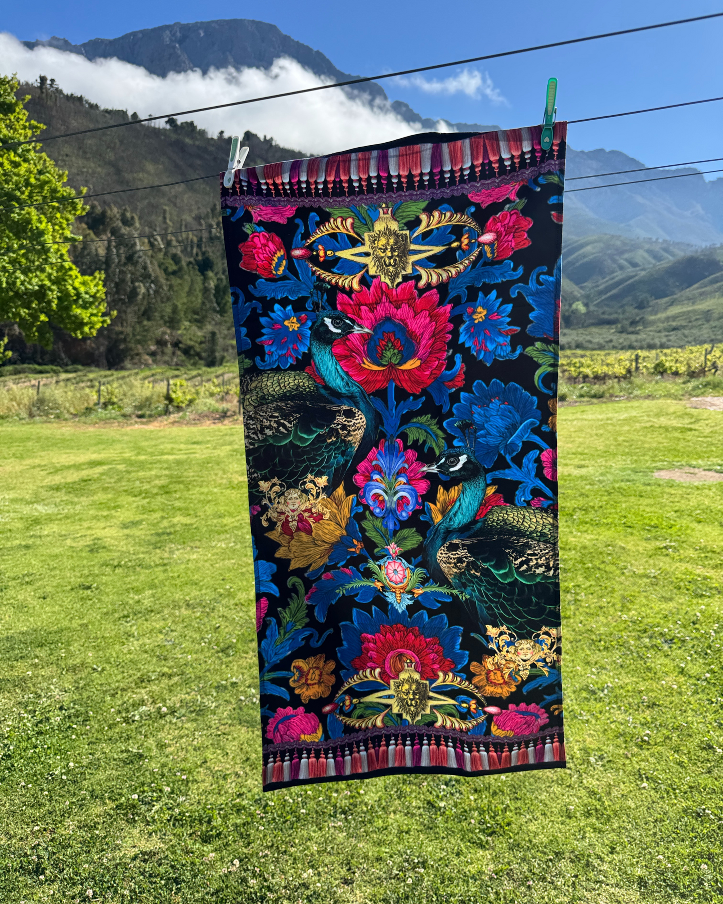 Peacocks & Florals - Guest Bathroom Towel