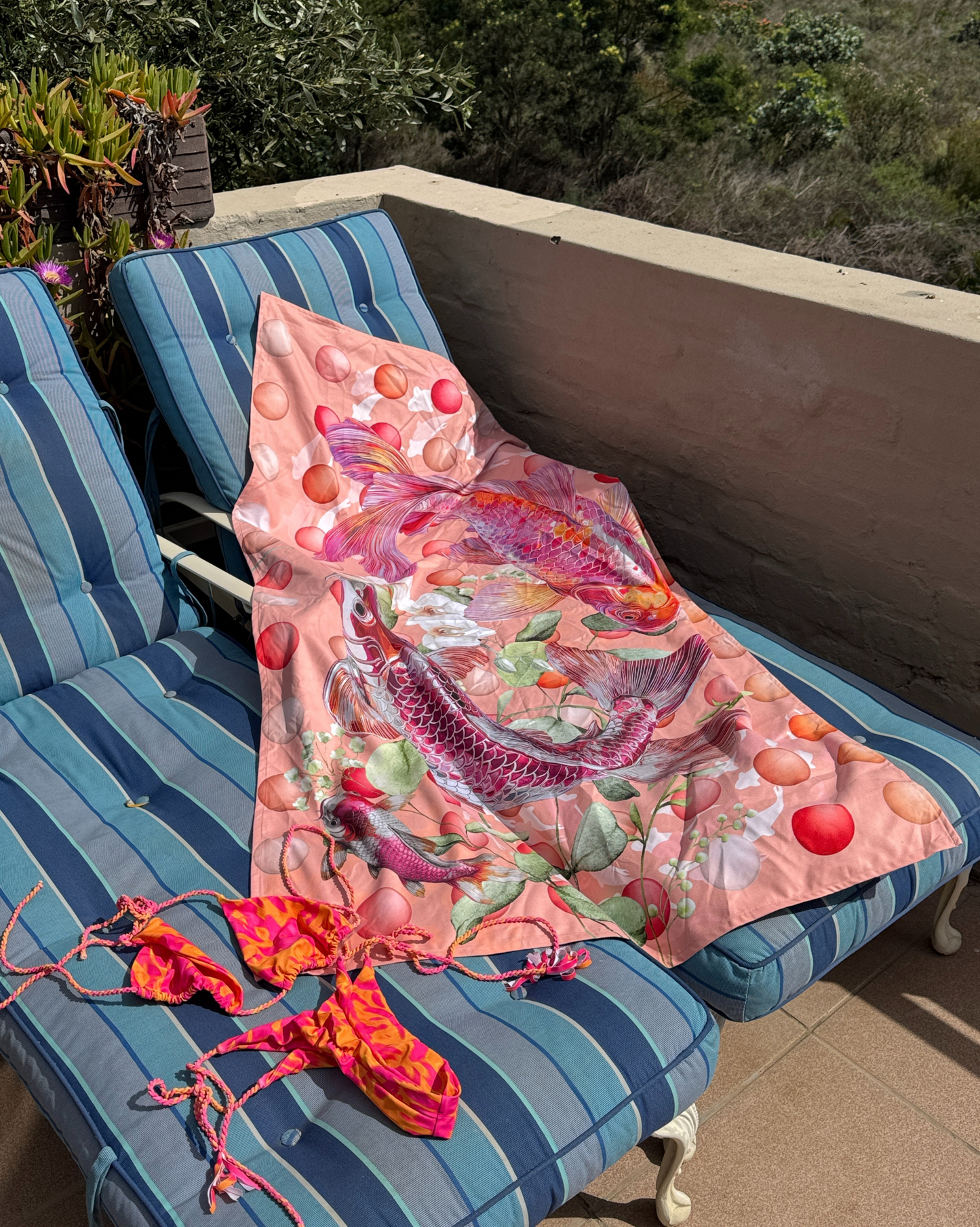 Pink Koi - Beach Towel