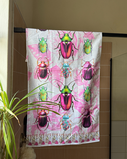 Pink Scarab - Guest Bathroom Towel