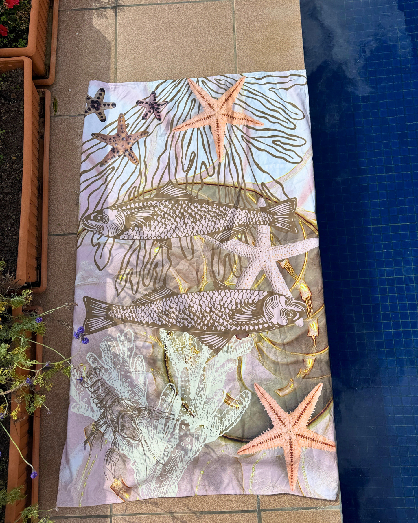 Shells & Fish - Beach Towel