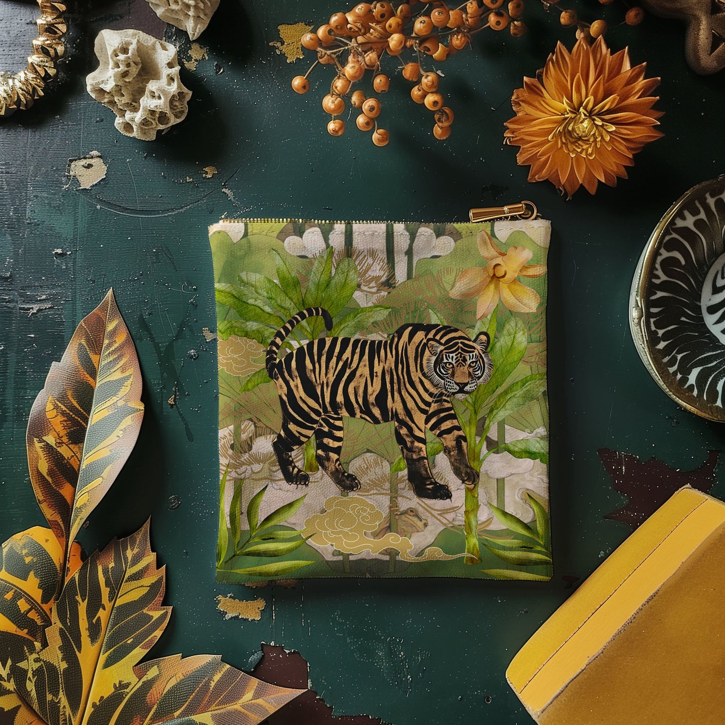 Tiger In Banana Leaves - Hannah Claire Creations