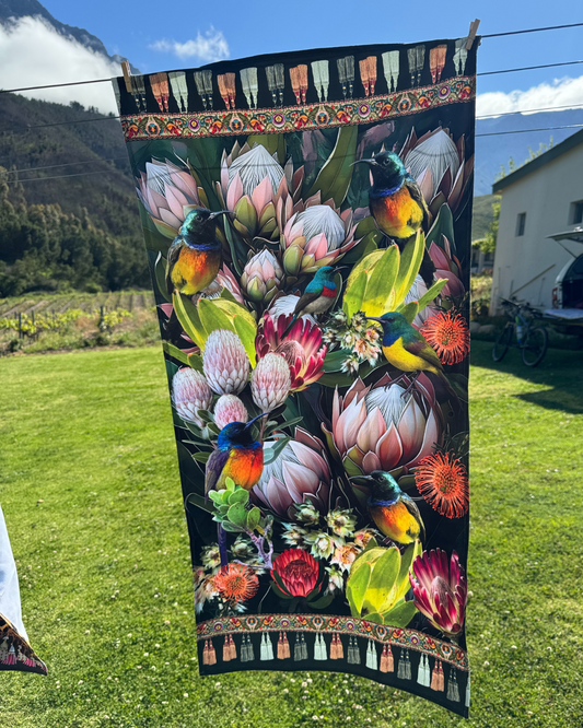 Sunbird & Proteas - Guest Bathroom Towel