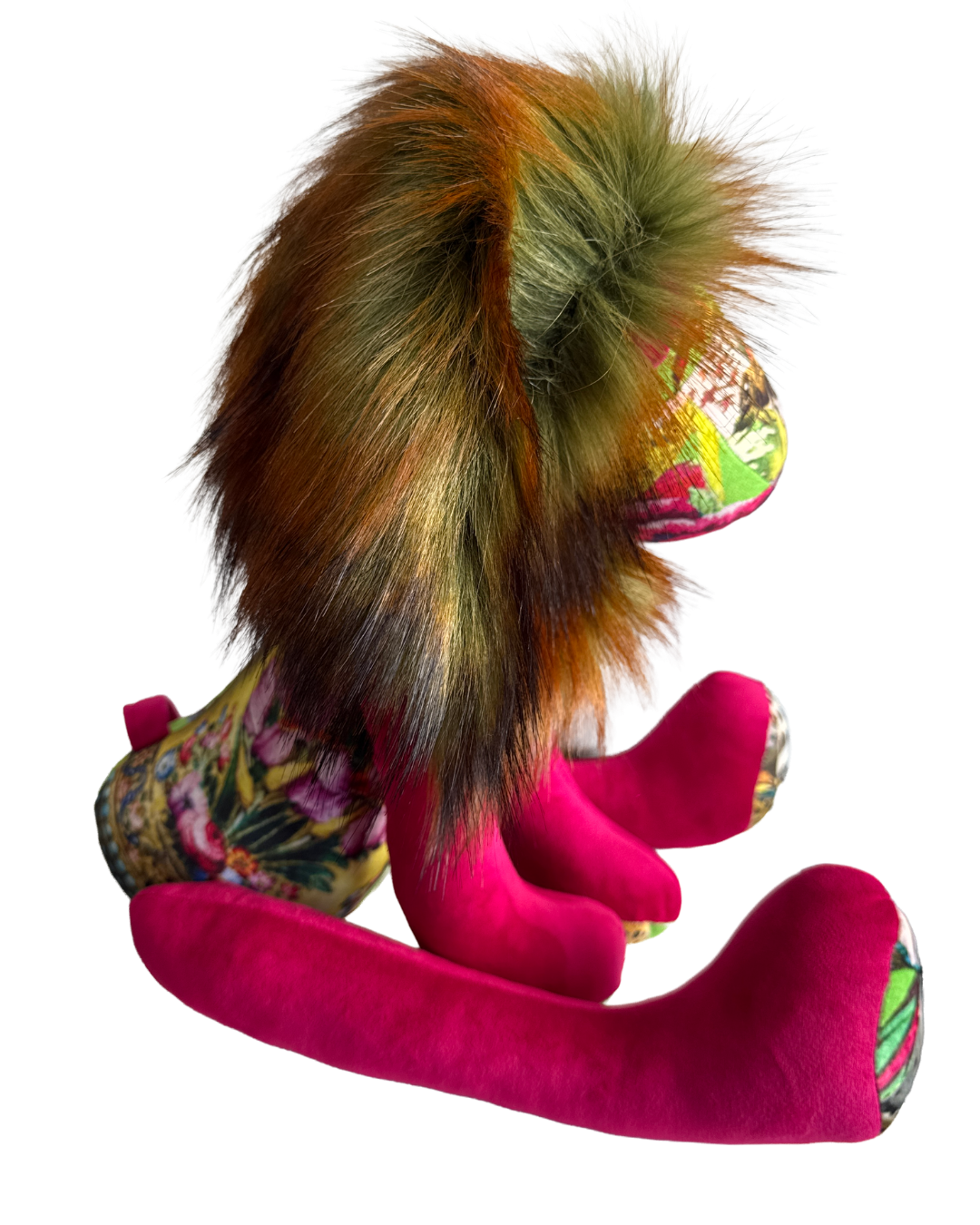 Handmade Lion - Pink & Green Bee (Pink Velvet) - Hannah Claire Creations