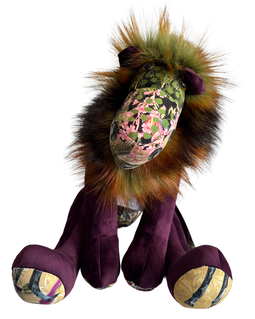 Handmade Lion - Hello Africa Wild Dog (Purple Velvet) - Hannah Claire Creations