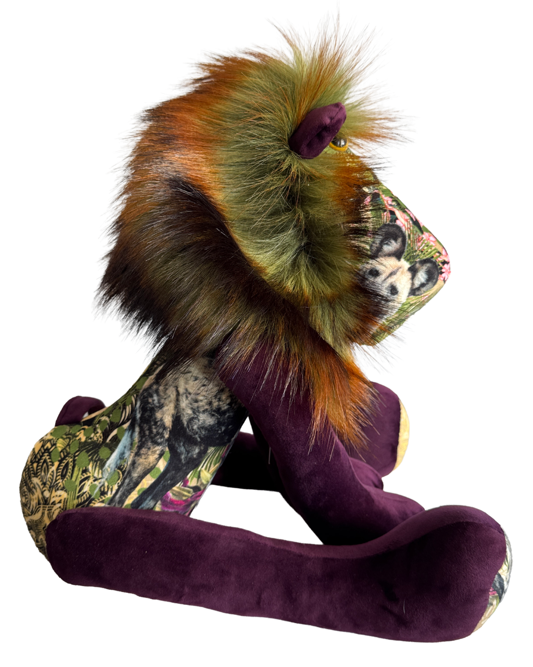 Handmade Lion - Hello Africa Wild Dog (Purple Velvet) - Hannah Claire Creations