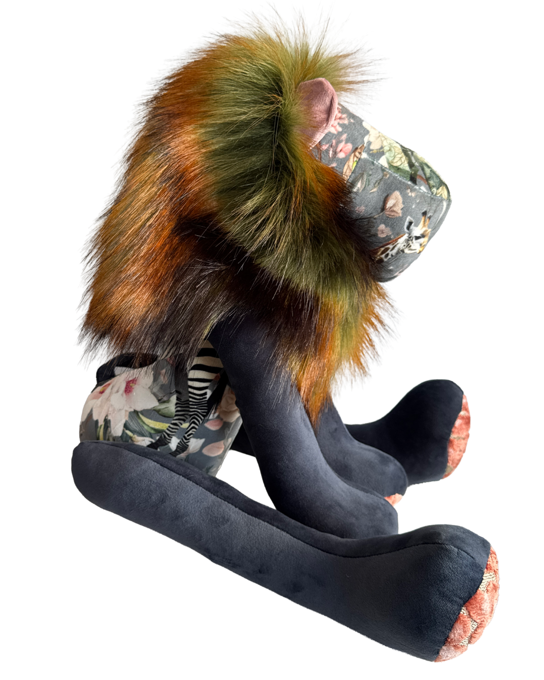 Handmade Lion - Hello Africa Wild Dog (Grey Velvet) - Hannah Claire Creations