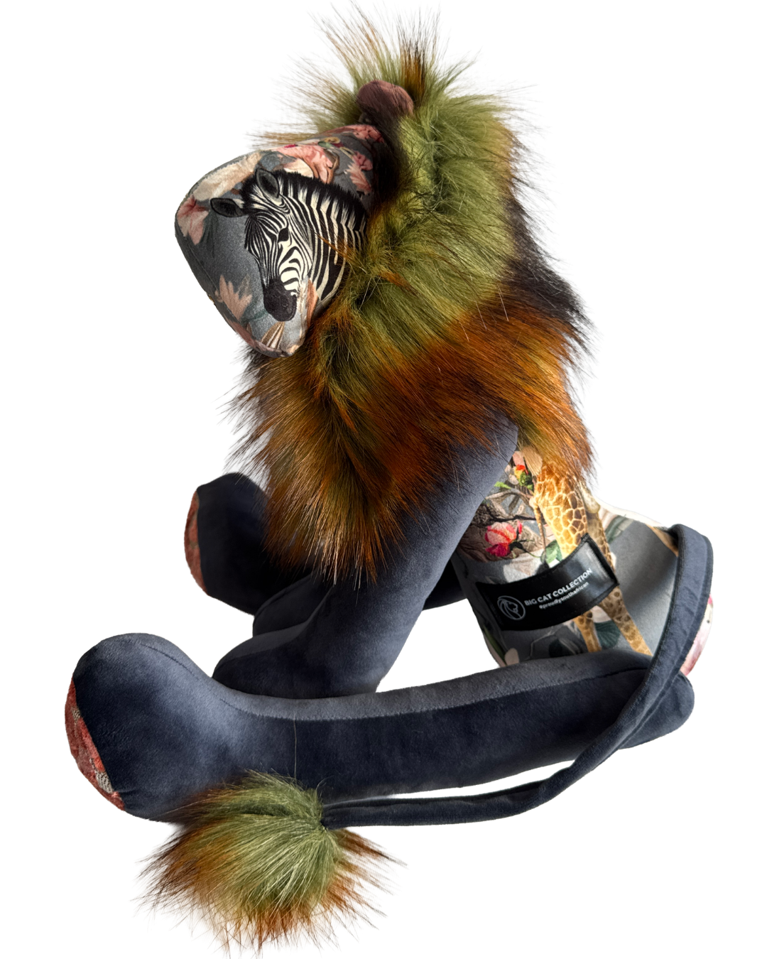 Handmade Lion - Hello Africa Wild Dog (Grey Velvet) - Hannah Claire Creations