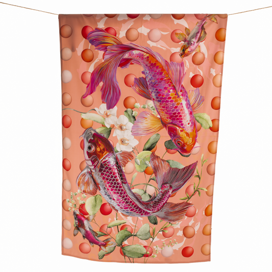 Pink Koi - Beach Towel