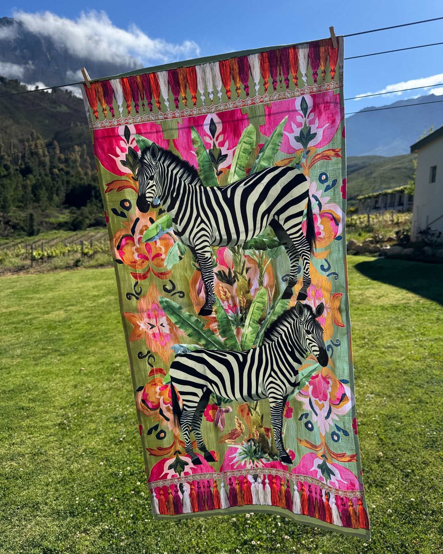 Zebras On Ikat - Guest Bathroom Towel