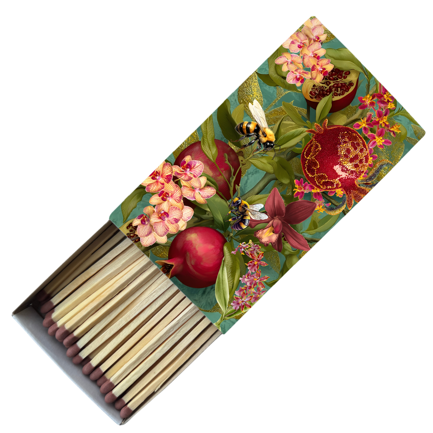Safety Match Box - Bees & Pomegranate - Hannah Claire Creations