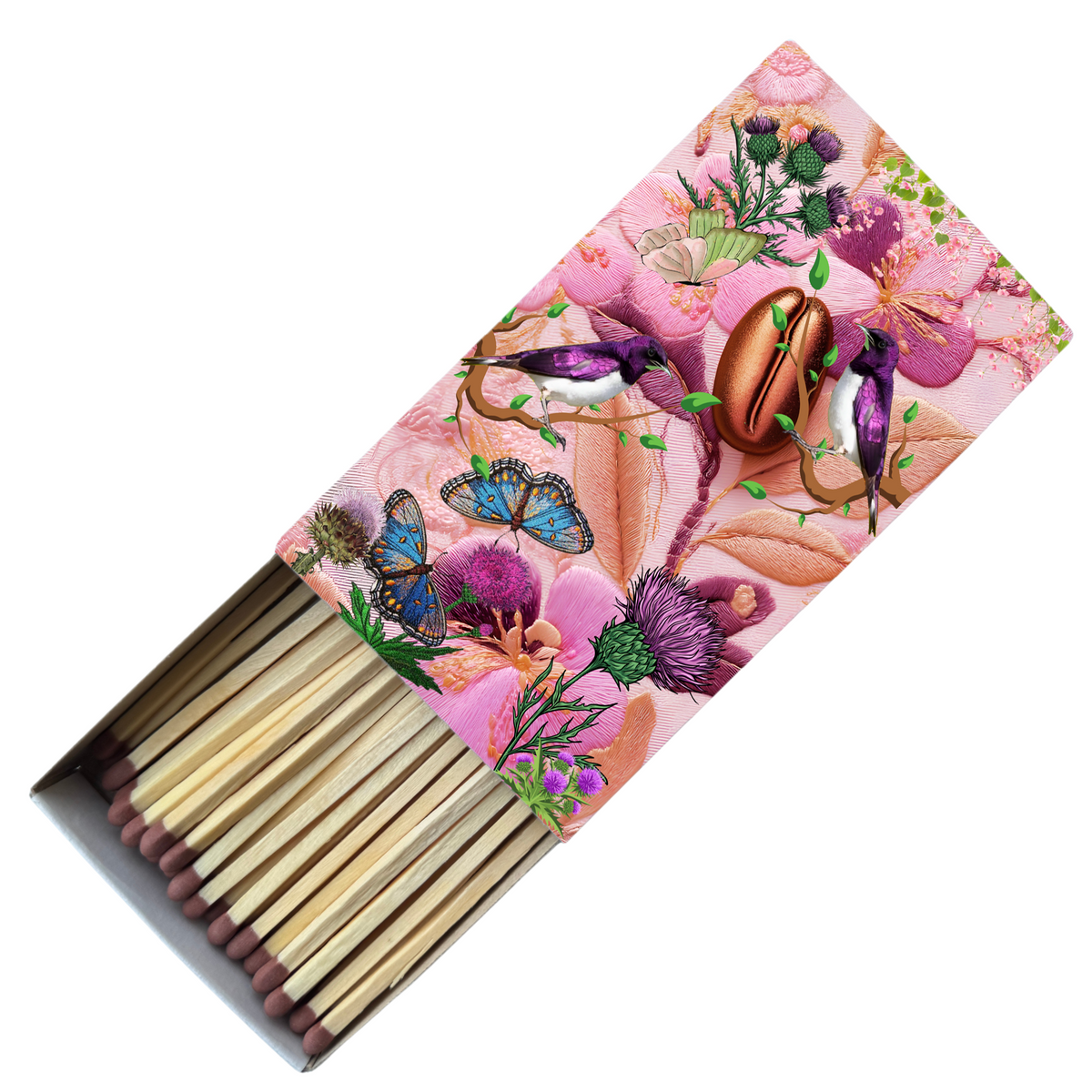 Safety Match Box - Birds & Butterflies - Hannah Claire Creations