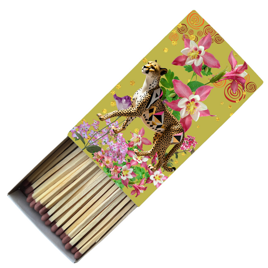 Safety Match Box - Cheetah On Green - Hannah Claire Creations