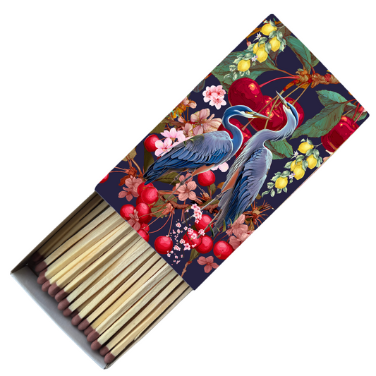 Safety Match Box - Cranes & Cherries - Hannah Claire Creations