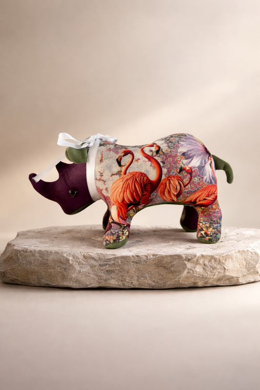 Baby Handmade Rhino - Trio Of Flamingos