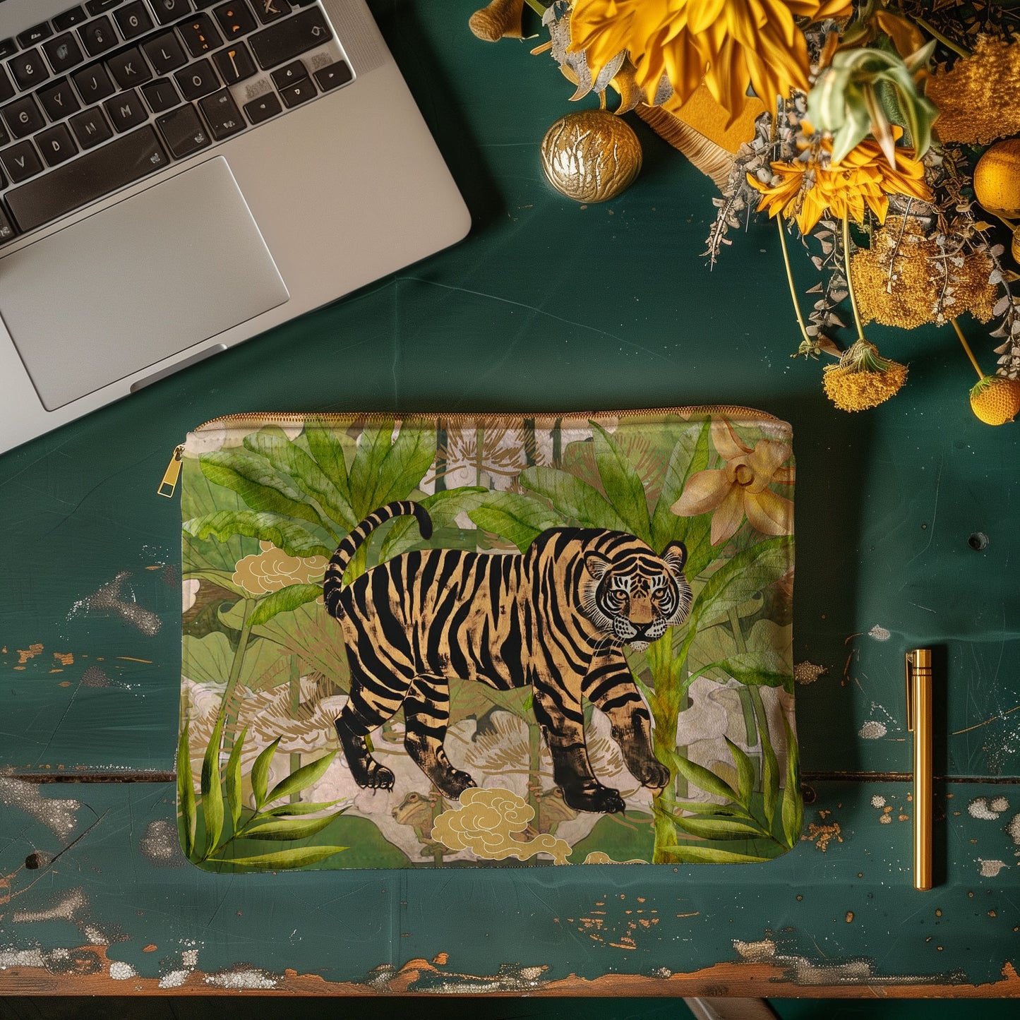 Tiger In Banana Leaves - Hannah Claire Creations