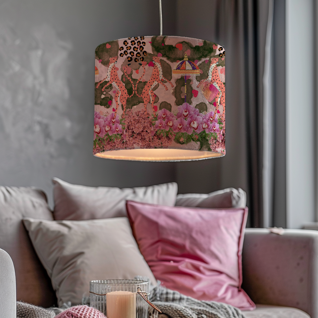 Dancing Wild Cat Lampshade - Hannah Claire Creations