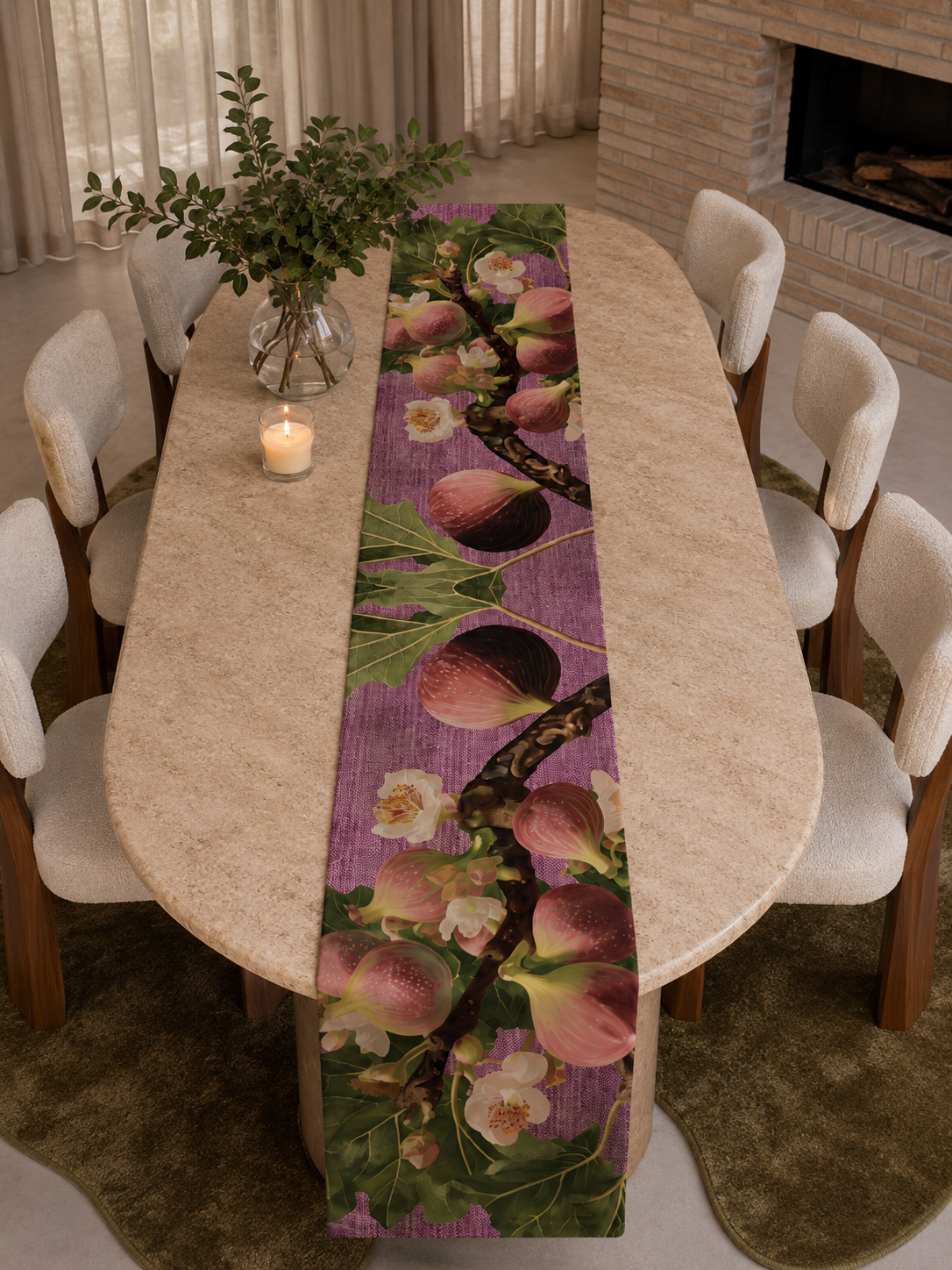 Table Runner - Purple Figs - Hannah Claire Creations