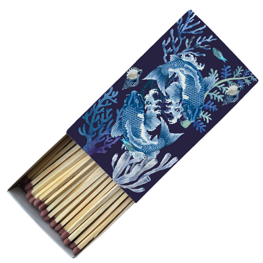 Safety Match Box - Fish On Blue - Hannah Claire Creations