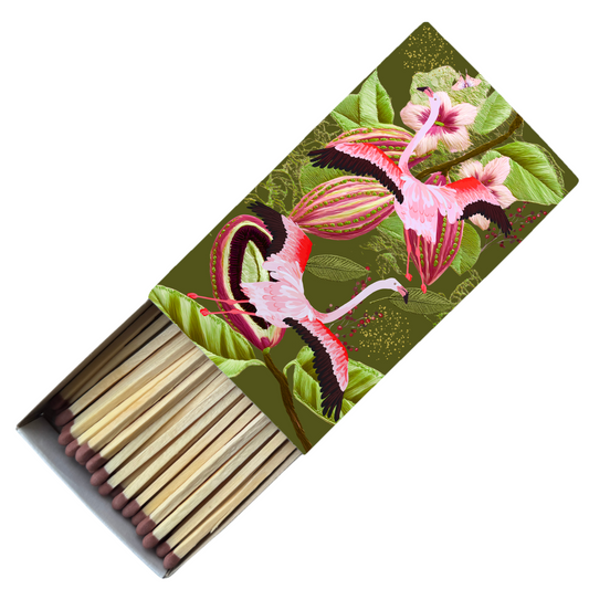 Safety Match Box - Flamingos In Flight - Hannah Claire Creations